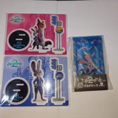 ズートピア 2　ハッピークジ　アクリルスタンド　マルチケース　セット