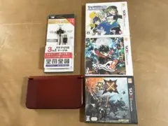 3DS LL レッド 本体＋ソフト3本 充電器 セット