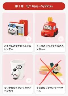 ちいかわ　ハッピーセット　第一弾　3点セット