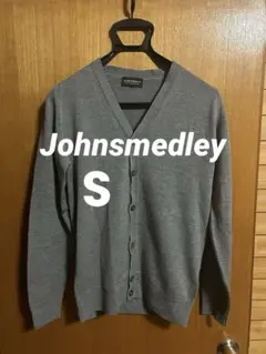 【美品】JOHN SMEDLEY ウールカーディガン 灰色S