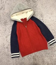 5歳　ボアフードニットパーカー