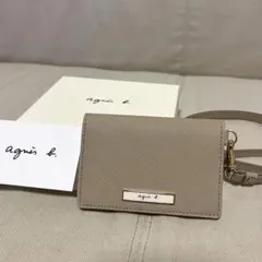 【新品未使用】アニエスベー　バイカラー　レザー　パスケース