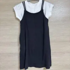 GU 黒リブキャミワンピース　110cm