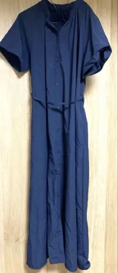 ネイビー シャツワンピース 半袖　GU