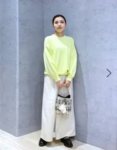 LEPSIM 7ゲージホイップライクニットライムイエロー セーター未使用に近い