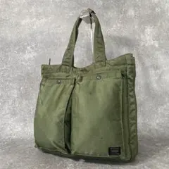 極美品】 ポーター タンカー ブリーフケース L セージグリーン 希少