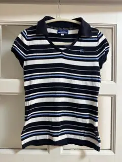 試着のみ　BURBERRY BLUE LABELネイビー 半袖ポロシャツ 40 BURBERRY BLUE LABEL ネイビー 半袖ポロシャツ - メルカリ