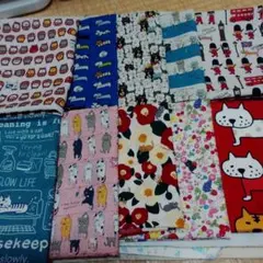 こばやし猫生地　縦50cm横25cm 10枚 柄変更不可