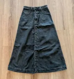 DIESEL De-Albus-L デニム　ロングスカート ブラックのサムネイル