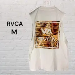 《RVCA》タンクトップ Tシャツ バックプリント ロゴ レオパード Mのサムネイル