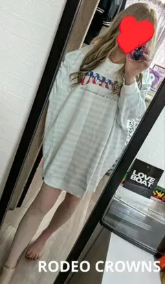 RODEO CROWNS☆ホワイト.オーバーサイズスウェット