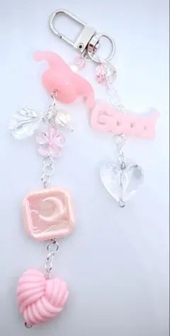 ピンク ハート型 バックチャーム