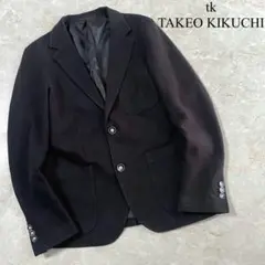 tk TAKEO KIKUCHI コットン混 伸縮性 テーラードジャケット 黒
