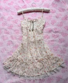 COLZA　y2k　00s　coquette　編み上げリボン　重ね着風　姫ᥫ᭡