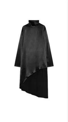 ZARA ブラック アシンメトリック 長袖トップスワンピース