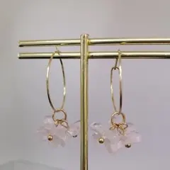 チェコビーズ(高品質ガラス製)フープピアス