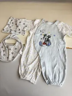 ミッキーマウス　ベビー服　カバーオール　ロンパース　ベビードレス　2wayオール