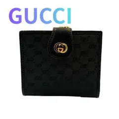 GUCCI 二つ折り財布 GG柄 ブラックのサムネイル