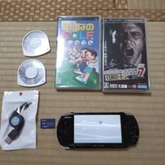 美品★psp3000本体★黒★新品バッテリー、ゲーム、メモリー、新品充電器付き