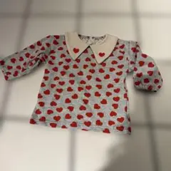 赤いハート柄トレーナー 80cm