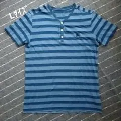 BURBERRY BLACK LABEL ボーダー ヘンリーネック L