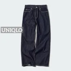 k0099 小さめサイズ UNIQLO バギージーンズ ネイビーのサムネイル