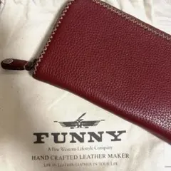 FUNNY レザー 長財布 赤のサムネイル