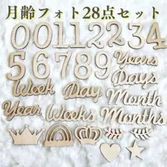 28点セット　月齢フォト　ニューボーンフォト　木製　レターバナー　マンスリー