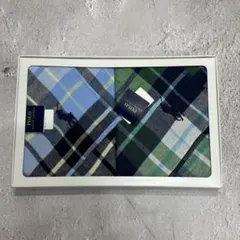 新品 ポロラルフローレン タオルハンカチ ガーゼ チェック　グリーン ブルー