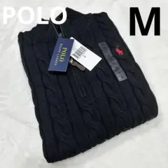 新品未使用 POLO ラルフローレン メンズ ハーフジップ ブラック M