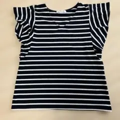 AG by アクアガールストライプ フレア袖 Tシャツ ブラック/ホワイトのサムネイル