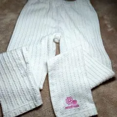 easyfreak ホワイトリブ編みスパッツ