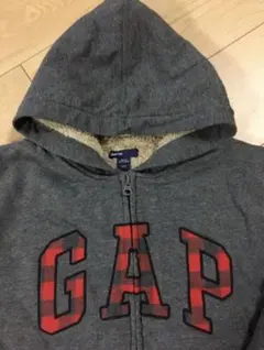 GAP 裏ボアパーカー☆140 文字チェック柄