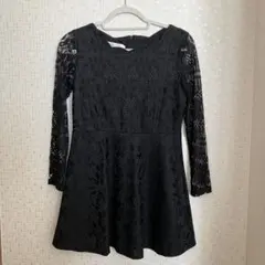 ワンピース/花柄レース/パーティードレス/ブラック