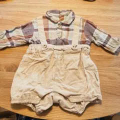 アプレレクール チェック柄ロンパース・カバーオール 70サイズ