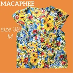 【MACAPHEE】美品　ボタニカルブラウス　花柄　カラフル　丸首のサムネイル