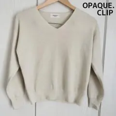 オペークドットクリップ　Vネック　長袖　カットソー　OPAQUE CLIP