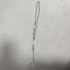 シルバー チェーンネックレス パール クリスタル