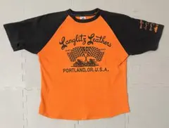 Langlitz Leathers 限定 Tシャツ オレンジ/ブラック