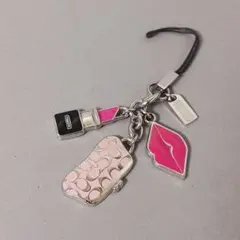 COACH コーチ ストラップ リップスティック 財布 リップ チャーム ピンク