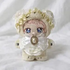 10〜12cm ぬいぐるみ ぬい服 いつぬい スタイ&ヘッドドレス 白