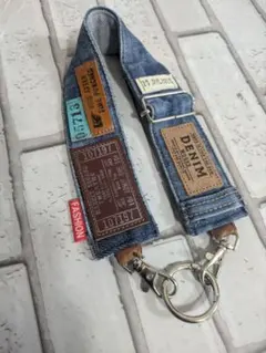 No.P015 シンプル　リメイクデニム　携帯アクセサリー　再販　リクエスト