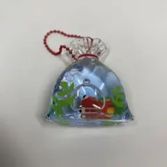 【オイルチャーム】金魚すくい キーホルダー 巾着袋風　赤金魚