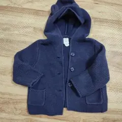 baby GAP くま耳 ニットカーディガン ネイビー