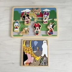 ディズニー 型はめ 木製パズル 2点セット 知育玩具 パズル ミッキー 木製玩具のサムネイル