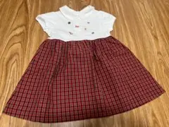 未使用に近いファミリア　チェックワンピース
