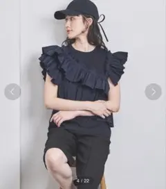 yori ヨリ ソリッドバックフレア Tee ネイビー - メルカリ