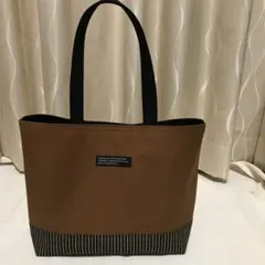ブラウン　帆布トートバッグ　内ポケットあり
