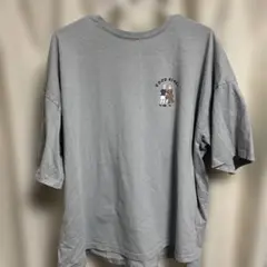 グレー キャラクタープリント Tシャツ L