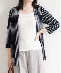ofuon stylish カーディガン　ロールアップスリーブ　L 七分袖のサムネイル